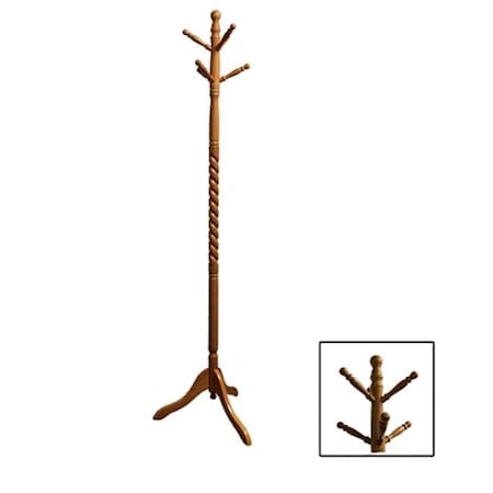 Ore International Ore International N10061-NA Twist Natural Wood Coat Rack N10061-NA